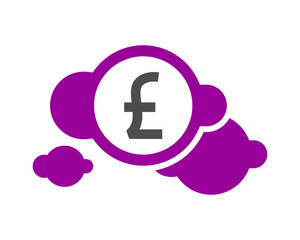 purple pounds sterling cloud currency financial money price economy image vector icon logo symbol