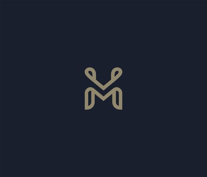 Luxury Letter M Logo Icon Element