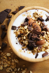 Homemade granola with yogurt