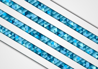 Obraz premium Blue grey abstract tech low poly corporate background