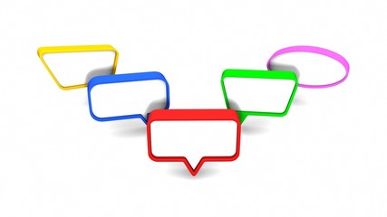 colorful dialog speech bubbles. 3D rendering