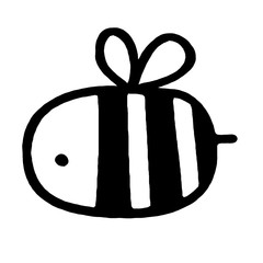 hand drawn bee. cartoon vector and illustration