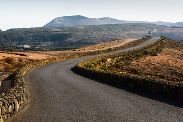 Landscape views from the overview point of Famara. Lanzarote. Canary Islands. Spain