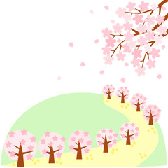 菜の花と桜　春の風景