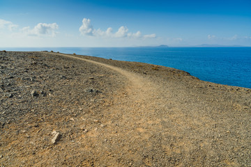 Stunning views of the coast of Papagayo. Lanzarote. Canary Islands. Spain