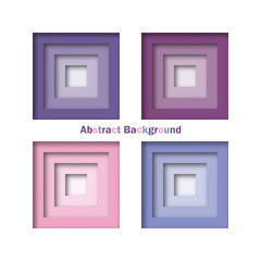 Abstract four 3d purple square in paper cut concept for Background idea graphic design vector