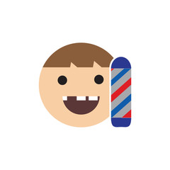 Fototapeta premium Barber Kids Logo Icon Design