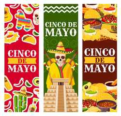 Cinco de Mayo Mexican vector greeting banners