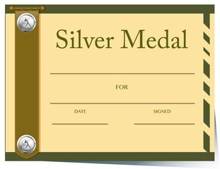 Certificate template for silver medal