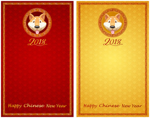 Two card template for chinese newyear