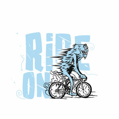 Abstract vector cyclist illustration.