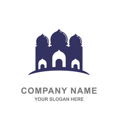 Mosque Islamic Building Architecture Logo Vector Illustration 