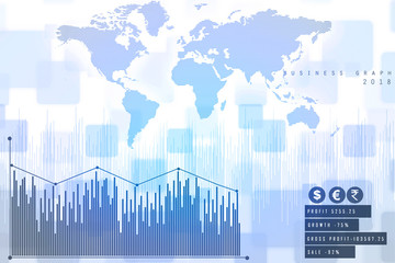 2d rendering Stock market online business concept. business Graph 