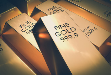 Gold bars - financial success and investment concept
