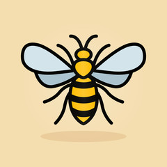 bee icon isolated design concept