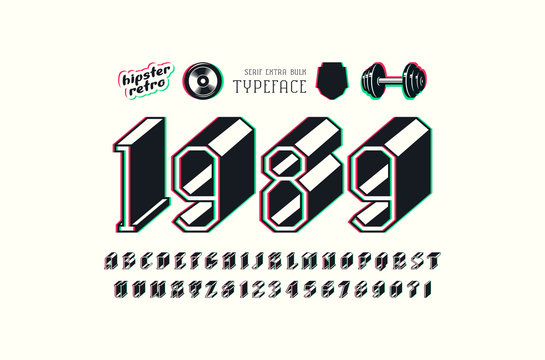 Slab serif bulk font with glitch distortion effect