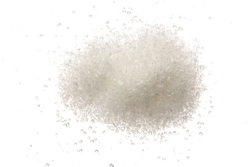 Heap of granulated sugar isolated on white background. Top view. Flat lay - Powered by Adobe