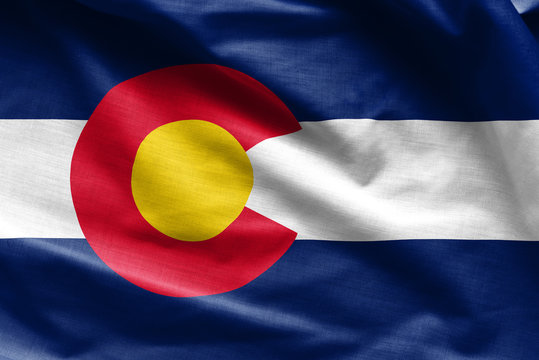 Fabric texture of the Colorado Flag - Flags from the USA