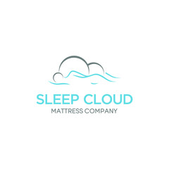 sleep on the cloud vector logo template design vector