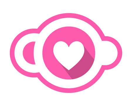 pink love heart cloud icon image vector logo symbol