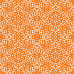 Orange geometric ornament. Seamless pattern