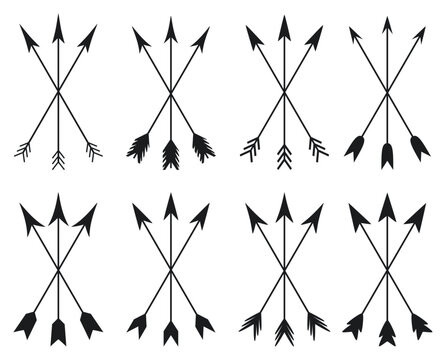 Hipster arrows collection on white background