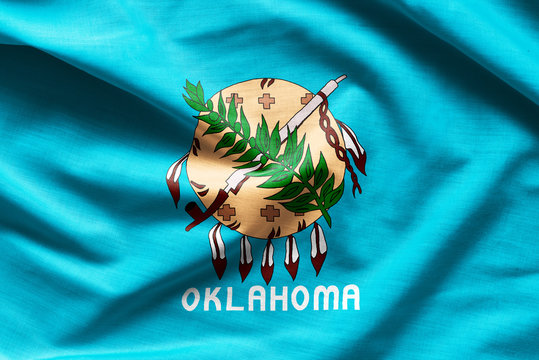 Fabric texture of the Oklahoma Flag - Flags from the USA
