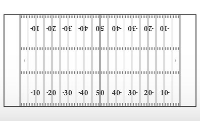 American football field markup. Outline of lines on an American football field. - 192930569