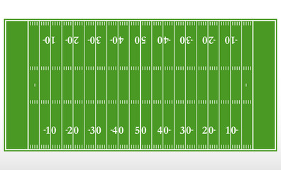 American football field markup. Outline of lines on an American green football field. - 192930584