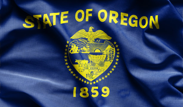 Fabric texture of the Oregon Flag - Flags from the USA