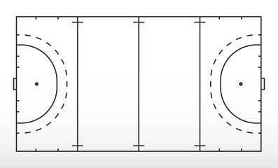 Field hockey markup. Outline of lines on field hockey. - 192930748