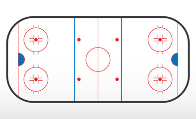 Hockey rink markup. Outline of lines on an ice hockey rink. - 192930777