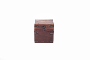 Closed wooden brown box