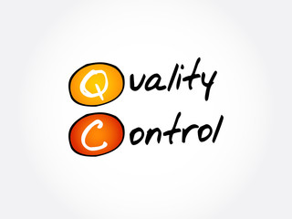 QC - Quality Control acronym, business concept background