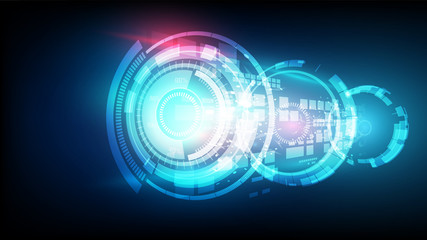 Abstract vector futuristic blue connection high digital technology concept. background illustration