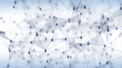 Concept of Social Network, internet communication. 3d illustration