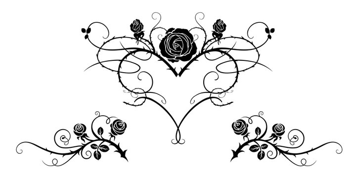 130 Heart Thorns Tattoo Design Illustrations RoyaltyFree Vector Graphics   Clip Art  iStock