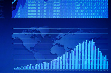 Monitor with stock data, closeup. Financial trading concept
