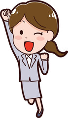 スーツを着た女性のイラスト素材