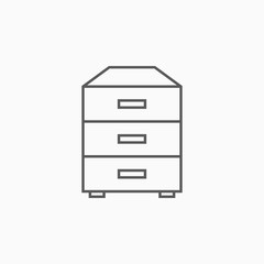 drawer icon, tray vector