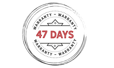 47 days warranty icon vintage rubber stamp guarantee