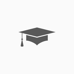 graduation cap icon, education cap vector illustration