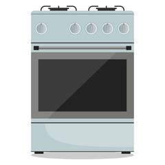Obraz premium Modern gas stove, front view. Vector illustration in flat style.