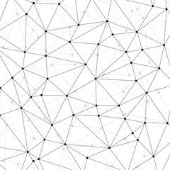 Neural networks conception. Technology concept slide for business presentation from black points of connection lines on white background. Abstract information background. IT-development conception