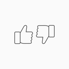 thumbs up and thumbs down icon