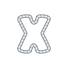 X Film Strip Letter Logo Icon Design