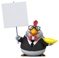 Fun chicken - 3D Illustration