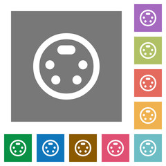 S-video connector square flat icons
