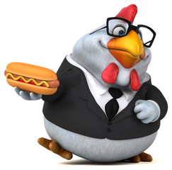 Fun chicken - 3D Illustration