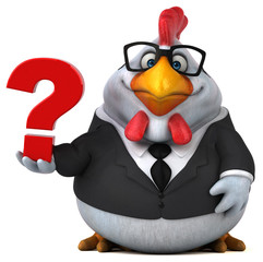 Fun chicken - 3D Illustration